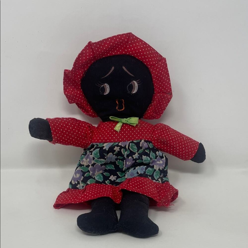 Vintage Handmade African American Cloth Topsy Turvy/Folk Art Doll